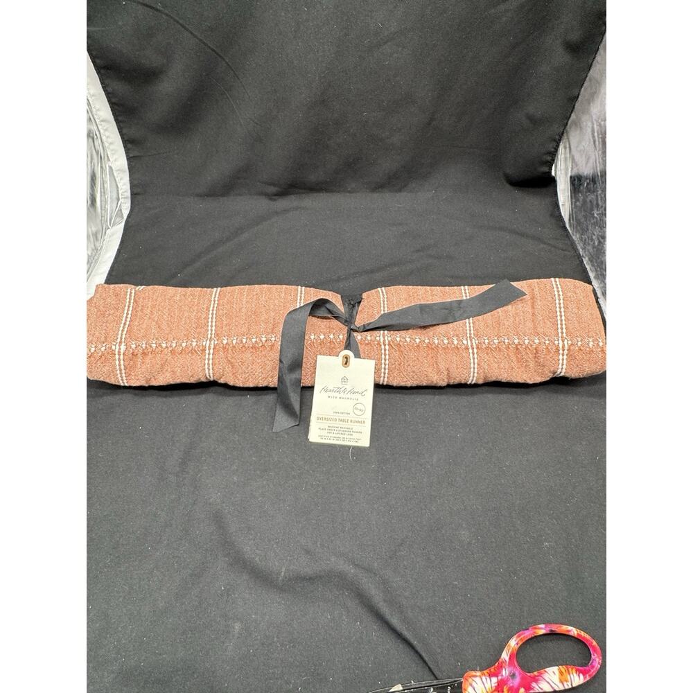 Hearth & Home W/ Magnolia 100% Cotton Oversized Table Runner 20”x90” Dark Orange